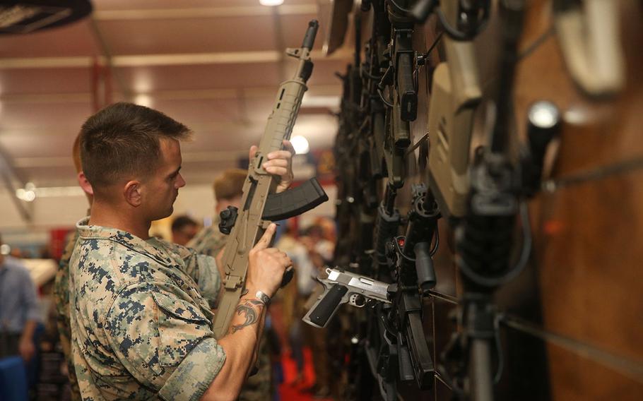    A Marine Handles A Weapon During The Modern Day Ma